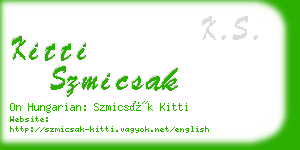 kitti szmicsak business card